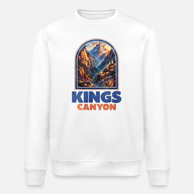 Kings Canyon Berglandschaft Poster - Stanley/Stella Unisex Bio-Sweatshirt ROLLER - Weiß