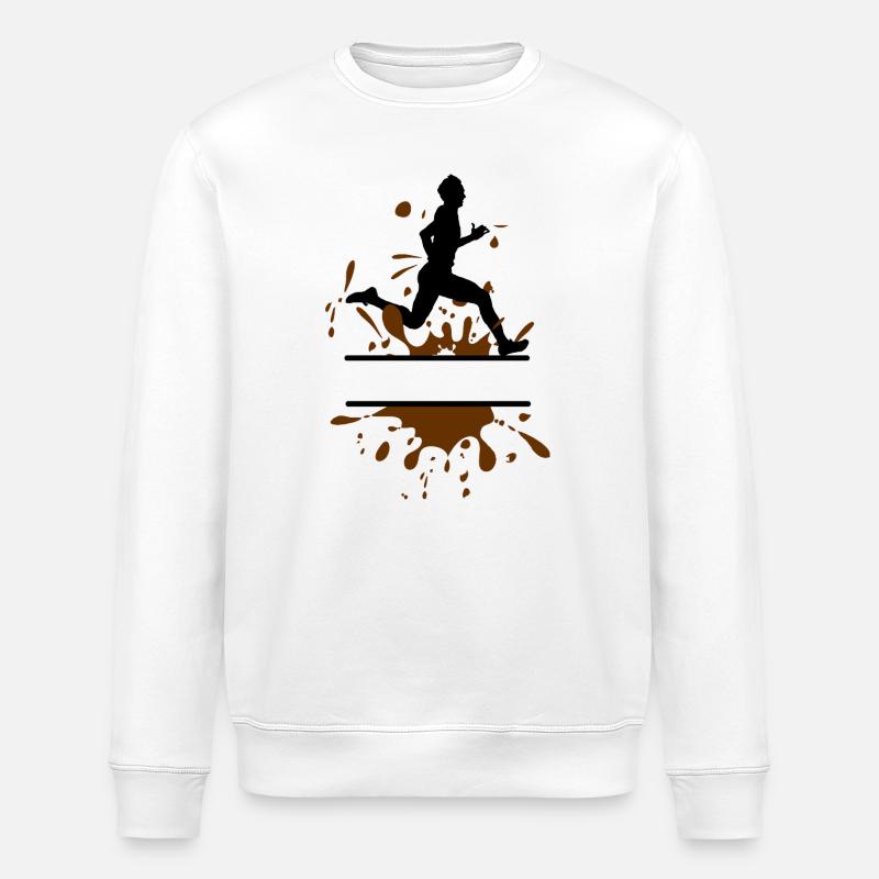 Mud Run Man – Customizable Runner - Stanley/Stella ROLLER Unisex Organic Sweatshirt - white