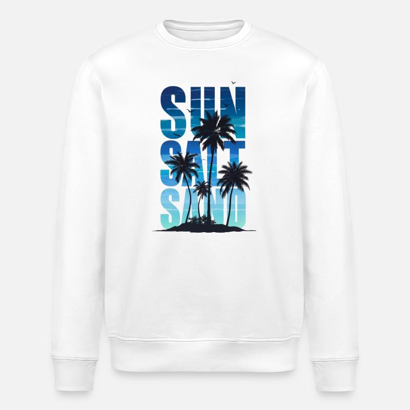 Sun Salt Sand – Sommer-Tropendesign - Stanley/Stella Unisex Bio-Sweatshirt ROLLER - Weiß