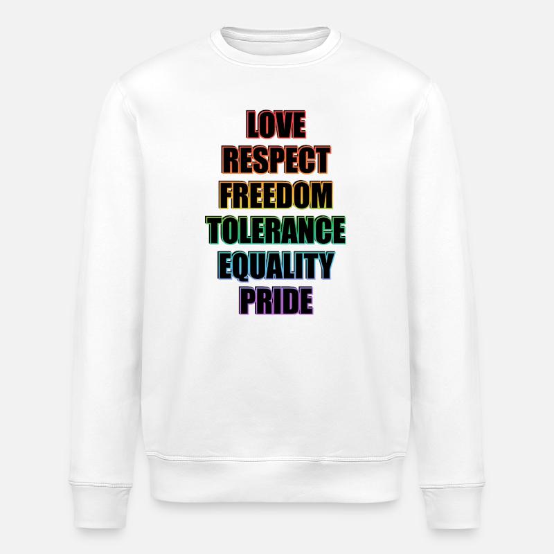 LGBTQ-Pride-Werte - Stanley/Stella Unisex Bio-Sweatshirt ROLLER - Weiß