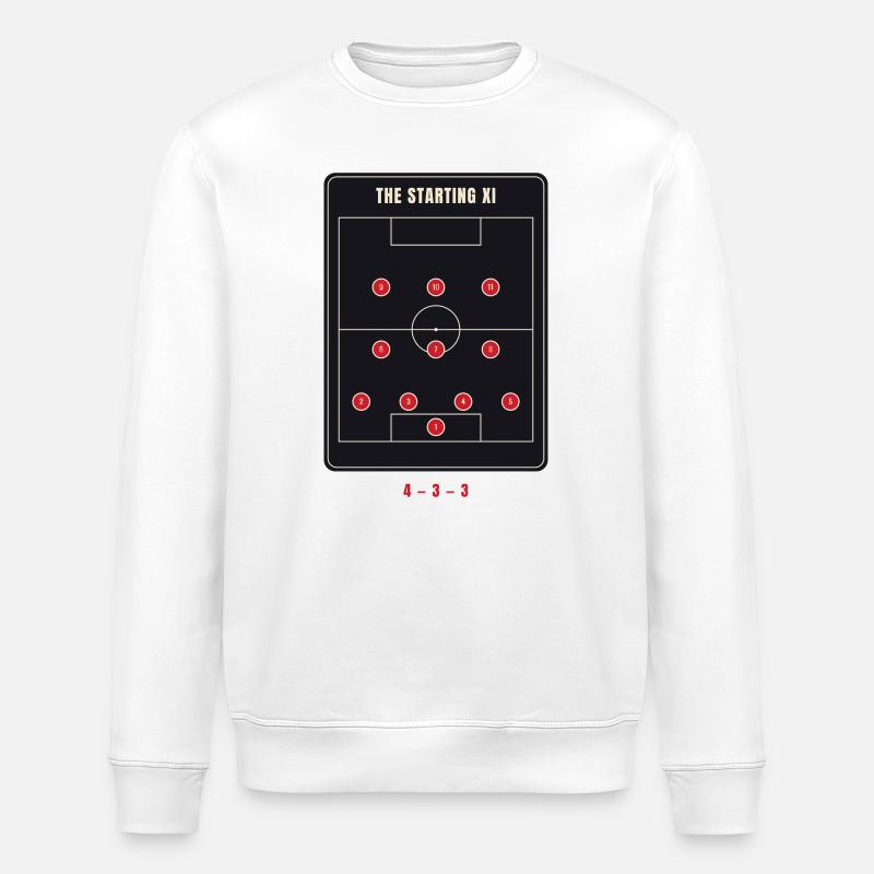 Startelf 4-3-3 Fußballformation - Stanley/Stella Unisex Bio-Sweatshirt ROLLER - Weiß