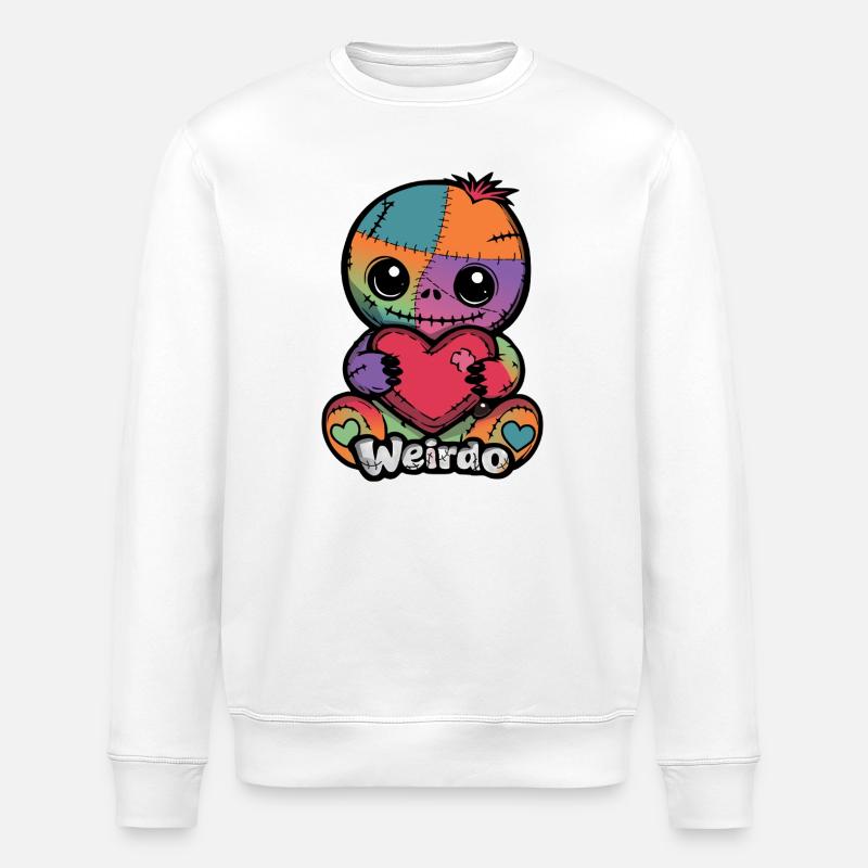 Patchwork Kuschelheld Weirdo Herz - Stanley/Stella Unisex Bio-Sweatshirt ROLLER - Weiß