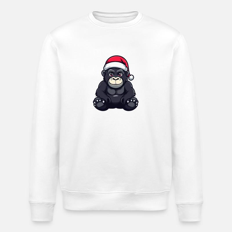 Noël des gorilles - Sweat bio ROLLER Stanley/Stella Unisexe - blanc