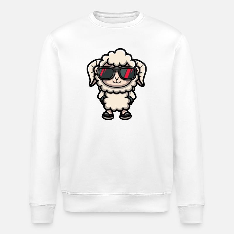 Schaf Comic Cool - Stanley/Stella Unisex Bio-Sweatshirt ROLLER - Weiß