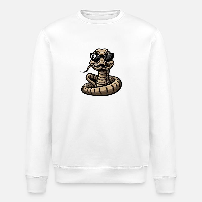 Snake Cobra Comic Cool - Stanley/Stella ROLLER Unisex Organic Sweatshirt - white
