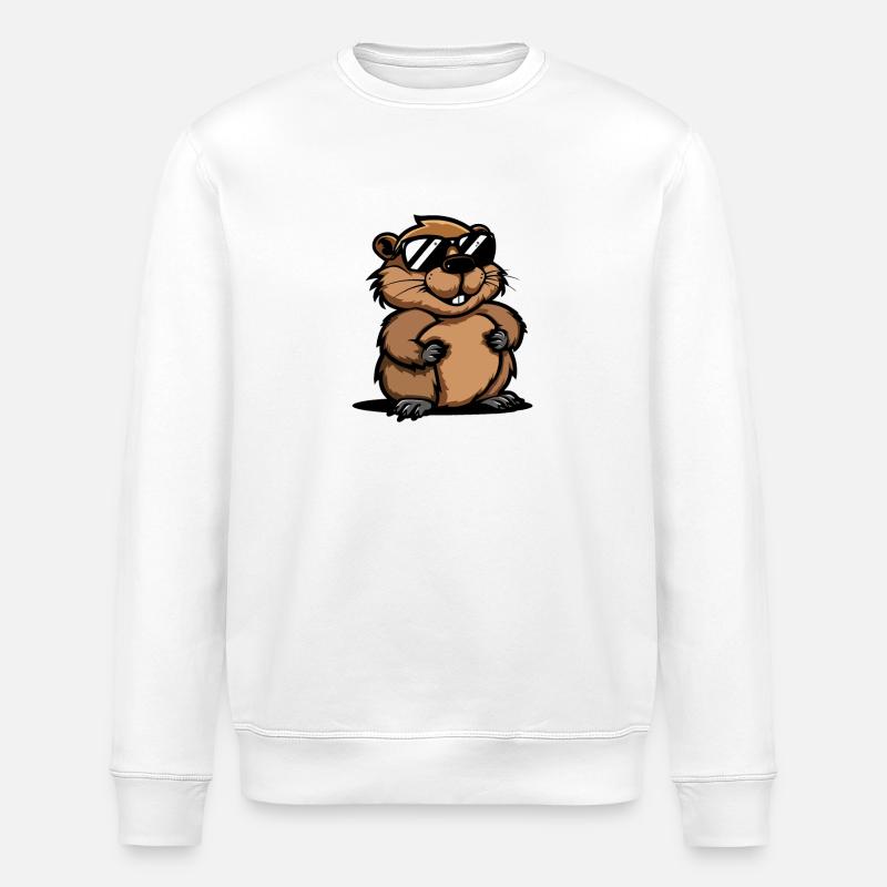 Castor Bande dessinée Cool - Sweat bio ROLLER Stanley/Stella Unisexe - blanc