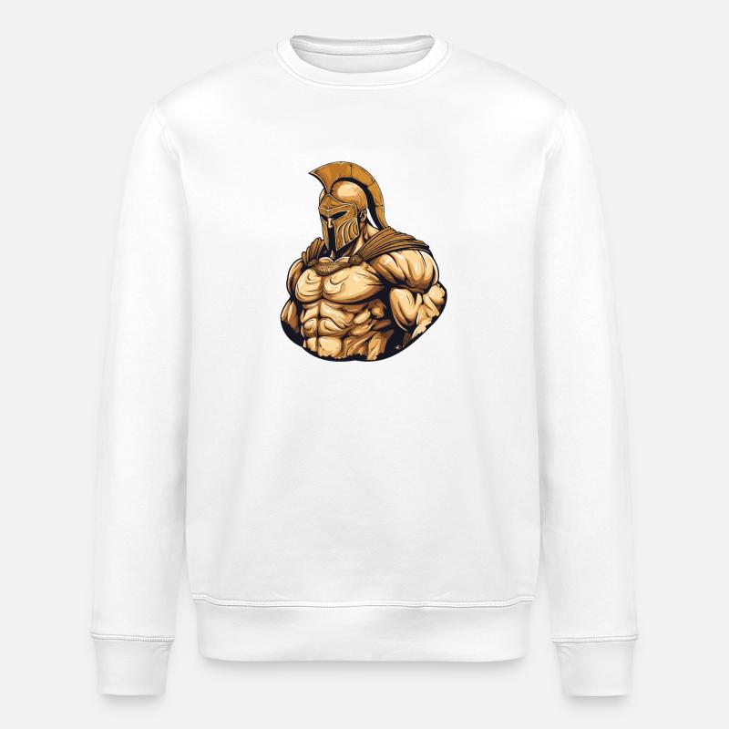Spartan Gladiator Muscles - Stanley/Stella ROLLER Unisex Organic Sweatshirt - white