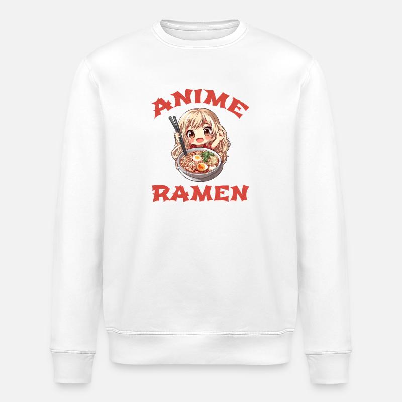 Anime Ramen Mädchen - Stanley/Stella Unisex Bio-Sweatshirt ROLLER - Weiß