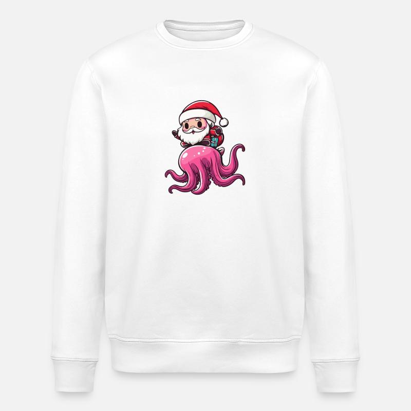 Méduse Père Noël dessin animé - Sweat bio ROLLER Stanley/Stella Unisexe - blanc