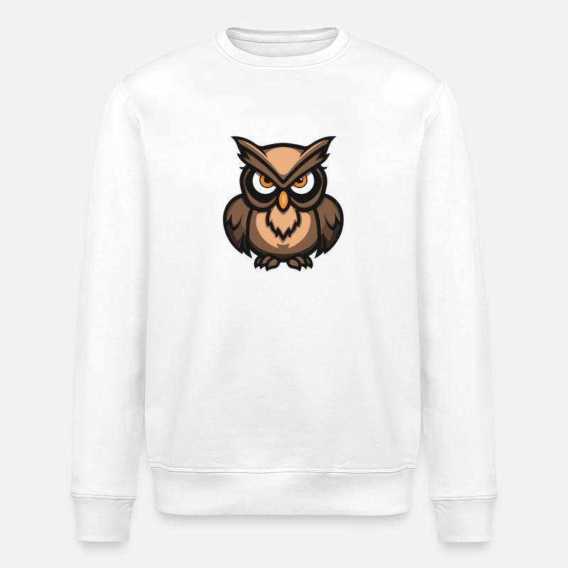 Owl Comic - Stanley/Stella ROLLER Unisex Organic Sweatshirt - white