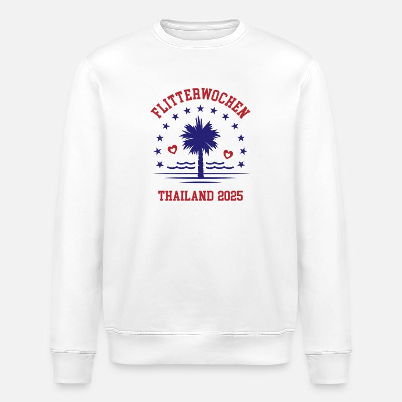 Flitterwochen Thailand 2025 Hochzeitsreise - Stanley/Stella Unisex Bio-Sweatshirt ROLLER - Weiß