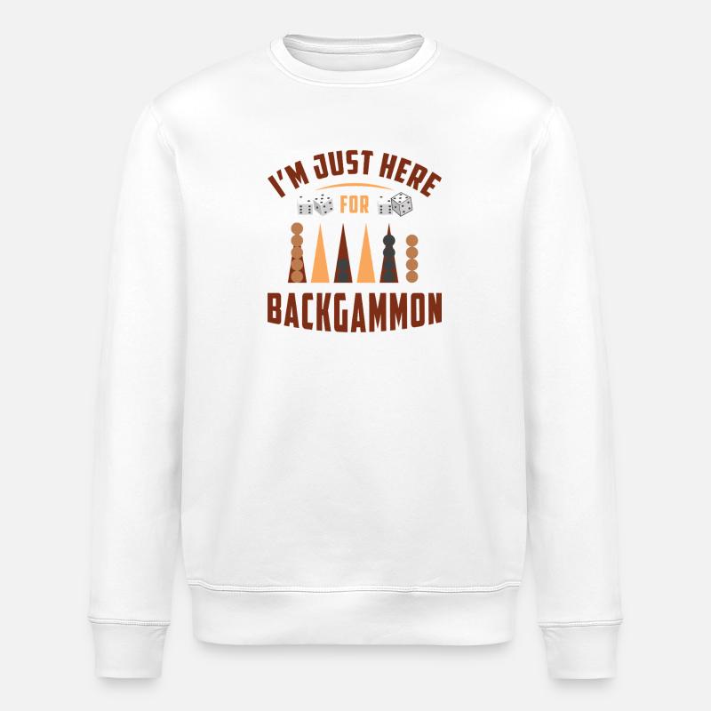 Backgammon Spiel - Stanley/Stella Unisex Bio-Sweatshirt ROLLER - Weiß