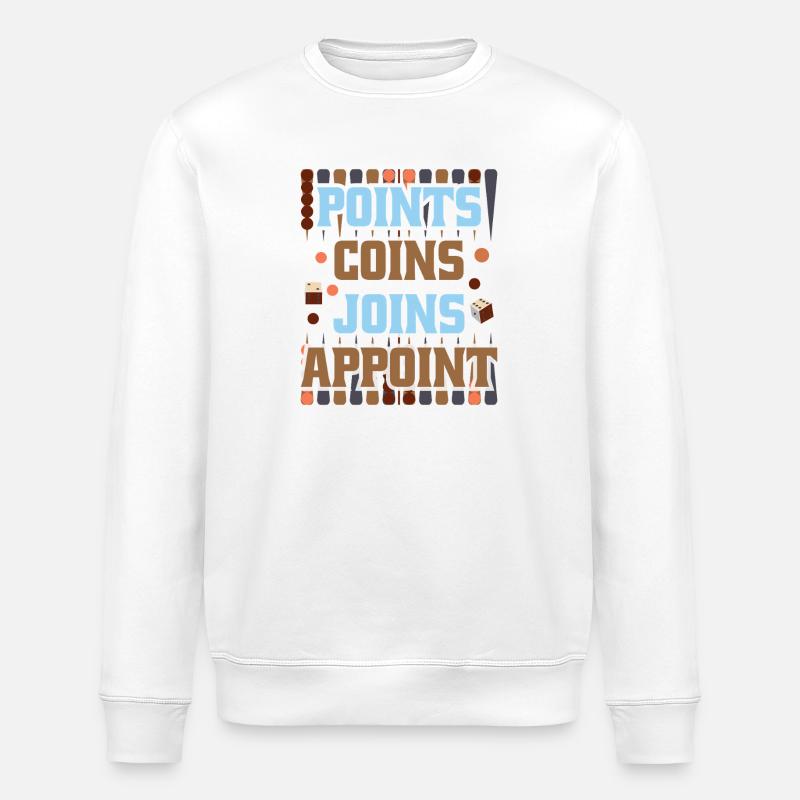 Backgammon Spiel - Stanley/Stella Unisex Bio-Sweatshirt ROLLER - Weiß