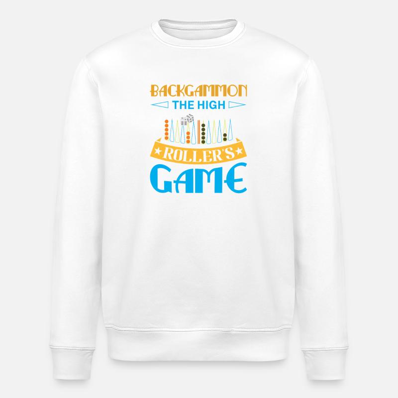 Backgammon Spiel - Stanley/Stella Unisex Bio-Sweatshirt ROLLER - Weiß