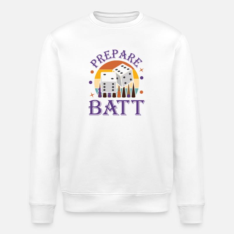 Backgammon Spiel - Stanley/Stella Unisex Bio-Sweatshirt ROLLER - Weiß