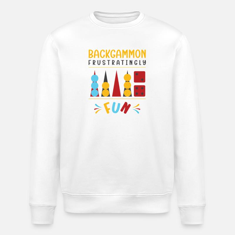 Backgammon Spiel - Stanley/Stella Unisex Bio-Sweatshirt ROLLER - Weiß