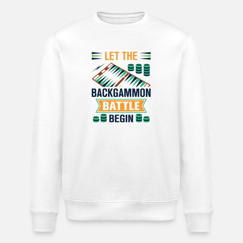 Backgammon Spiel - Stanley/Stella Unisex Bio-Sweatshirt ROLLER - Weiß