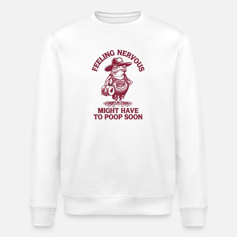Irritable Bowel Syndrom Cowboy Frog - Stanley/Stella ROLLER Unisex Organic Sweatshirt - white
