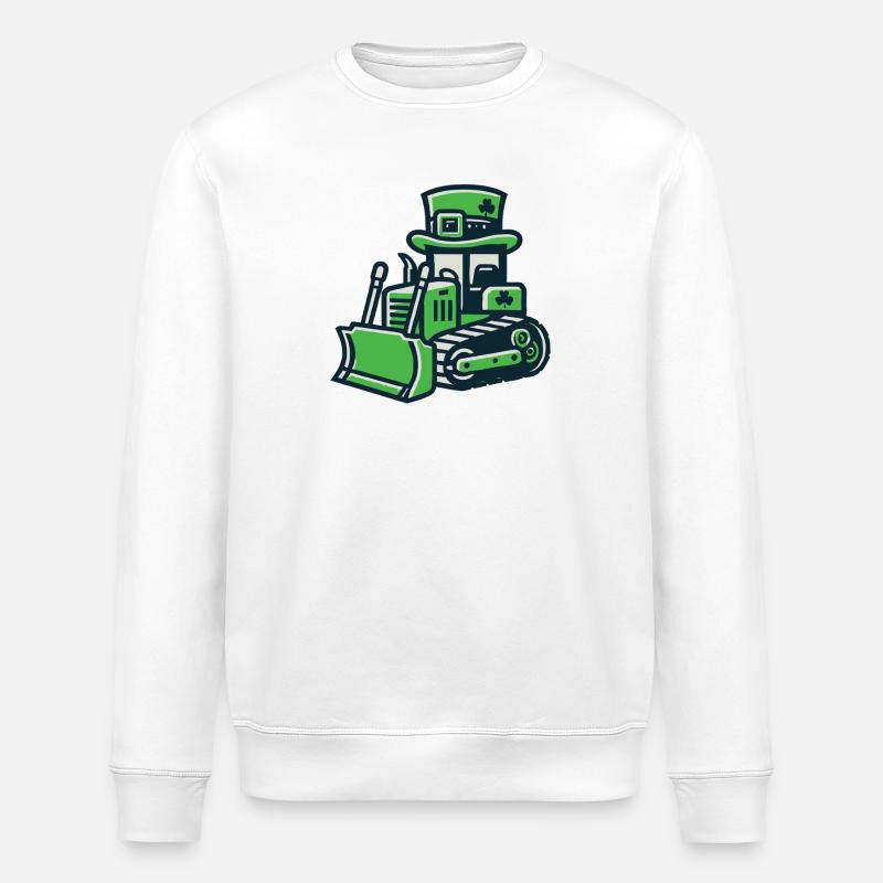 St. Patrick's Day Bagger Glücksbringer - Stanley/Stella Unisex Bio-Sweatshirt ROLLER - Weiß