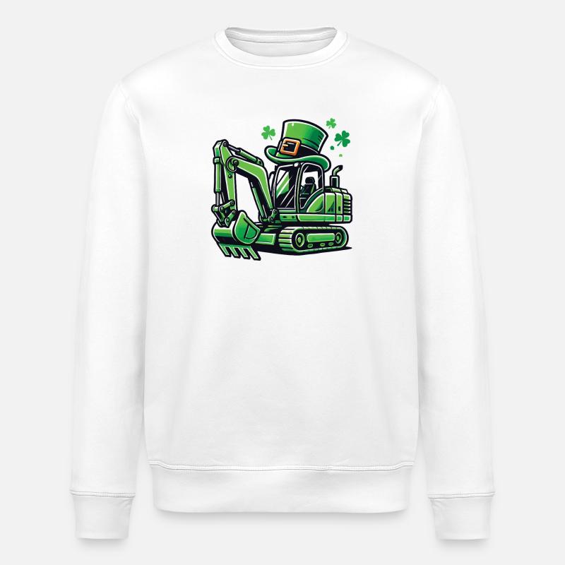 Excavatrice avec chapeau Saint-Patrick Enfants - Sweat bio ROLLER Stanley/Stella Unisexe - blanc