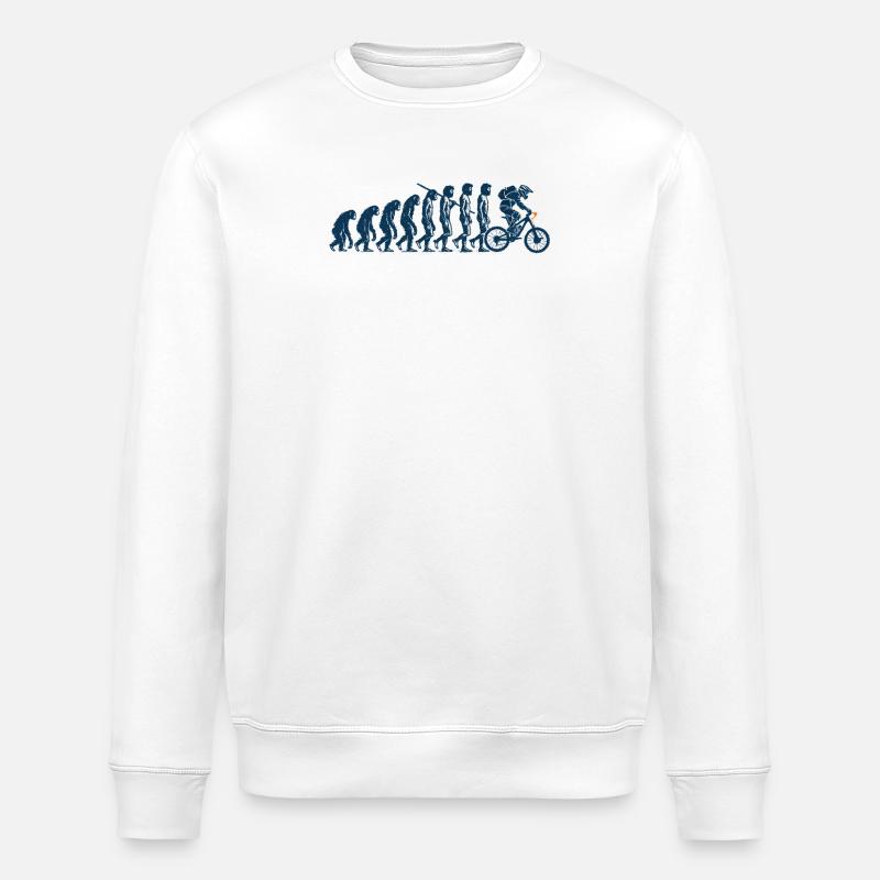 Evolution Vom Affen Zum Fahrradfahrer - Stanley/Stella Unisex Bio-Sweatshirt ROLLER - Weiß
