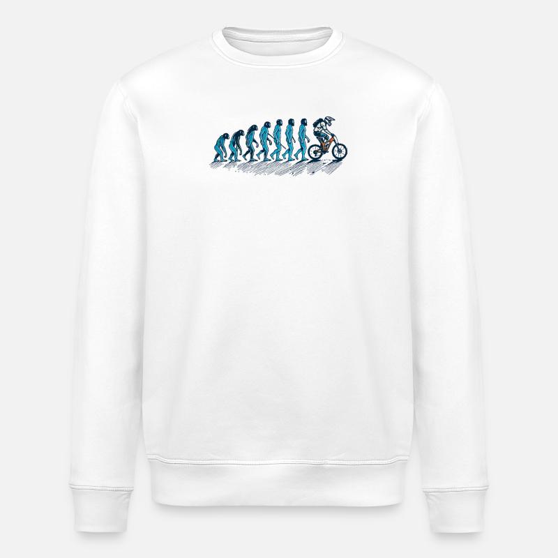 Evolution Mensch Zum Fahrradfahrer - Stanley/Stella Unisex Bio-Sweatshirt ROLLER - Weiß