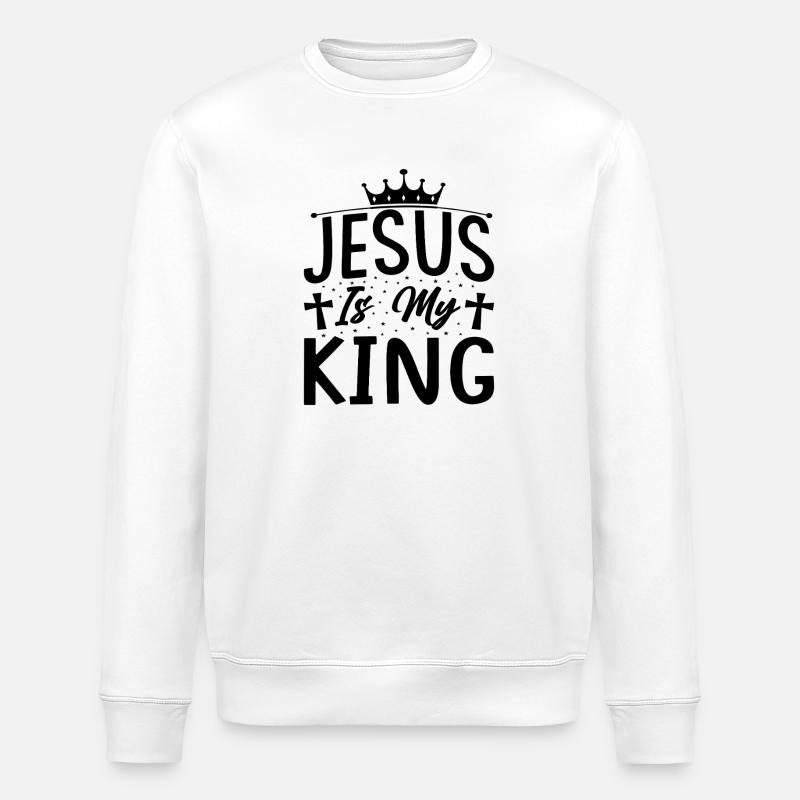 Jésus est mon Roi - Sweat bio ROLLER Stanley/Stella Unisexe - blanc