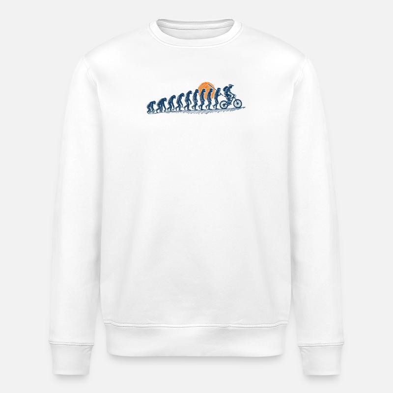 Evolution Vom Affen Zum Fahrradfahrer - Stanley/Stella Unisex Bio-Sweatshirt ROLLER - Weiß