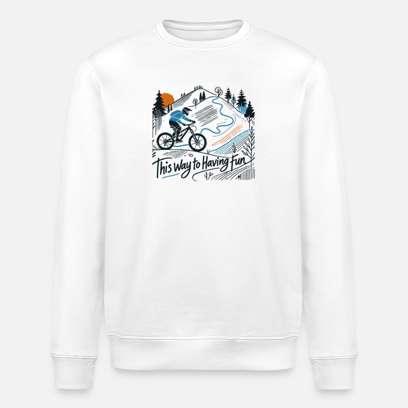 Aventure à vélo pour s’amuser - Sweat bio ROLLER Stanley/Stella Unisexe - blanc