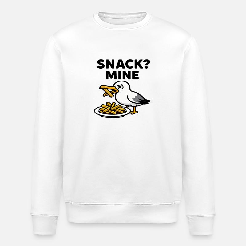 Möwe "SNACK MINE" - Stanley/Stella Unisex Bio-Sweatshirt ROLLER - Weiß