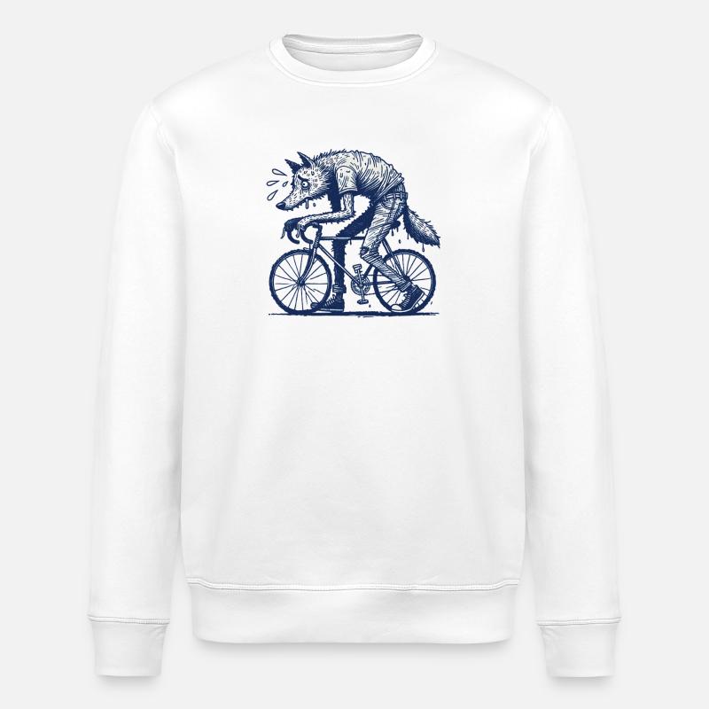 Bicycle Wolf Design Créatif Cyclisme - Sweat bio ROLLER Stanley/Stella Unisexe - blanc