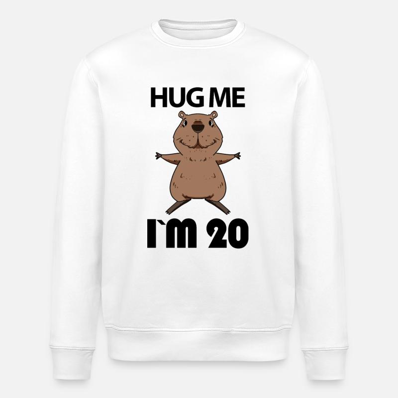 20 Birthday - 20 Years - Hug - Stanley/Stella ROLLER Unisex Organic Sweatshirt - white