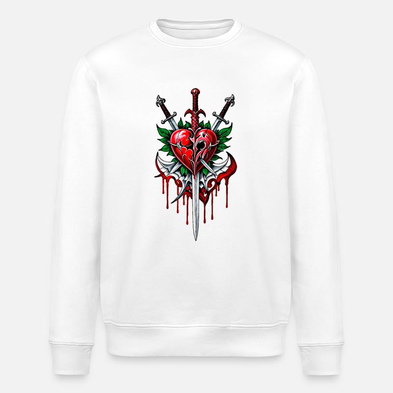 Cœur courageux - Sweat bio ROLLER Stanley/Stella Unisexe - blanc