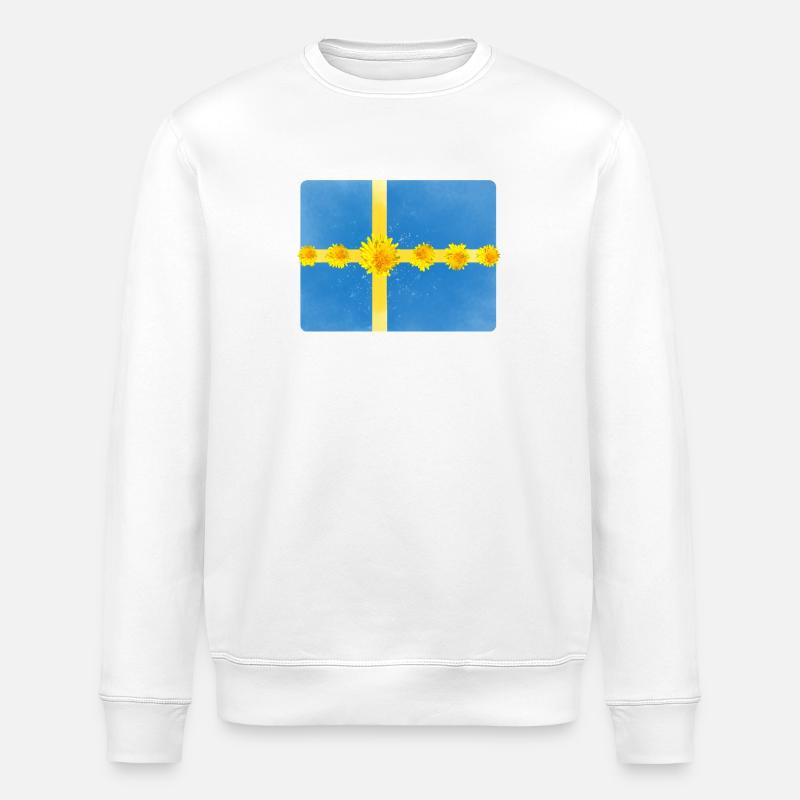 Suède Fleurs Solstice d’été - Sweat bio ROLLER Stanley/Stella Unisexe - blanc