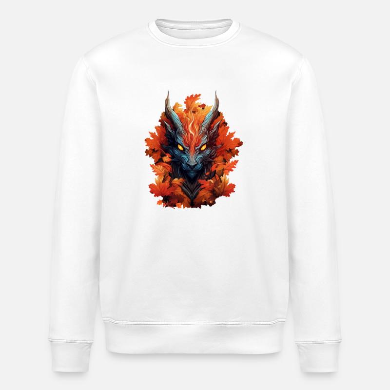 Dragon d’automne en feuillage - Sweat bio ROLLER Stanley/Stella Unisexe - blanc