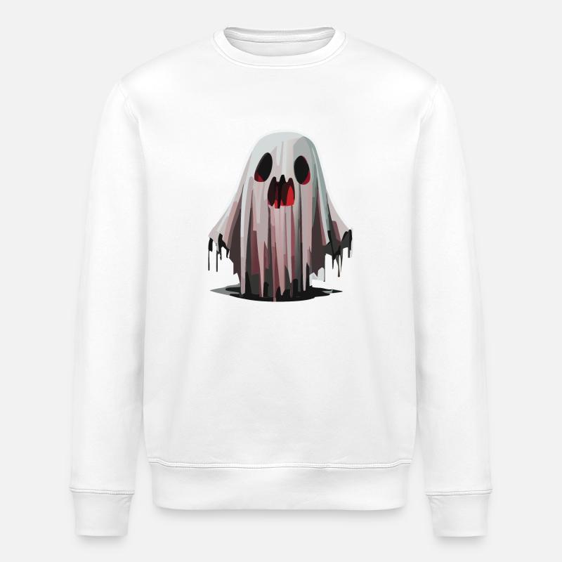 Scary Ghost / Halloween - Stanley/Stella ROLLER Unisex Organic Sweatshirt - white