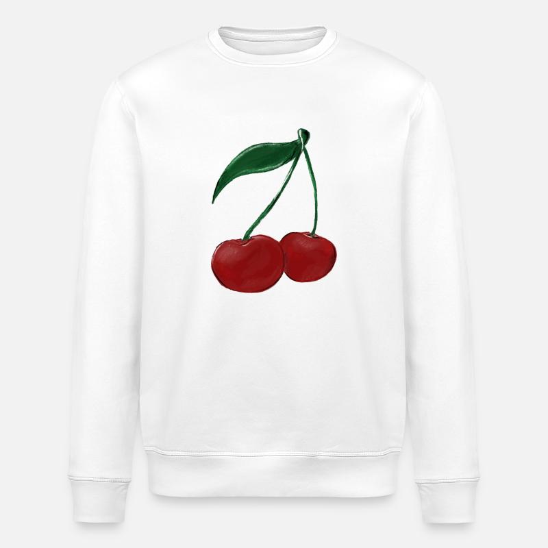 Kirsche - Stanley/Stella Unisex Bio-Sweatshirt ROLLER - Weiß