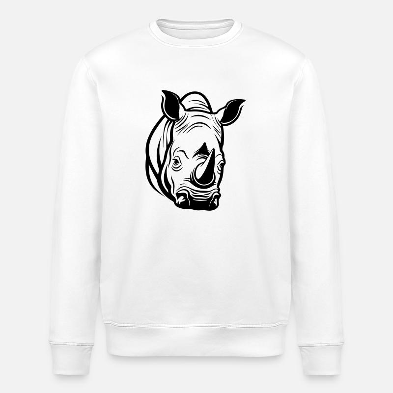 Nashorn Kopf - Stanley/Stella Unisex Bio-Sweatshirt ROLLER - Weiß