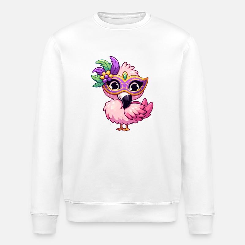 Mardi Gras Comic Flamingo - Sweat bio ROLLER Stanley/Stella Unisexe - blanc