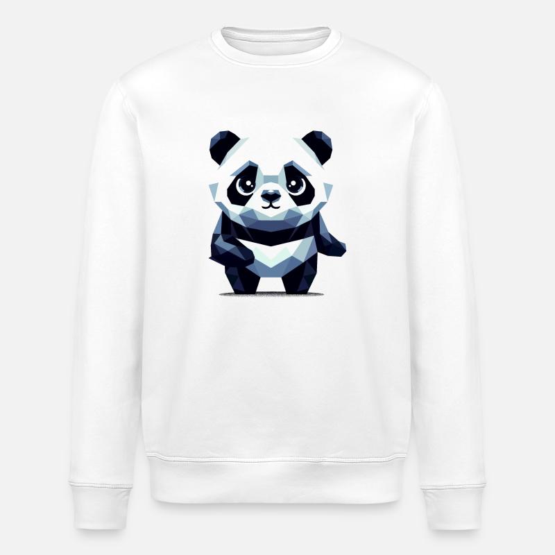 Panda polygonal - Sweat bio ROLLER Stanley/Stella Unisexe - blanc