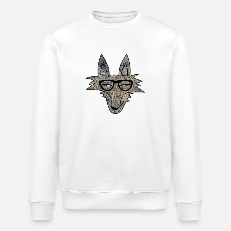 Loup hipster - Sweat bio ROLLER Stanley/Stella Unisexe - blanc