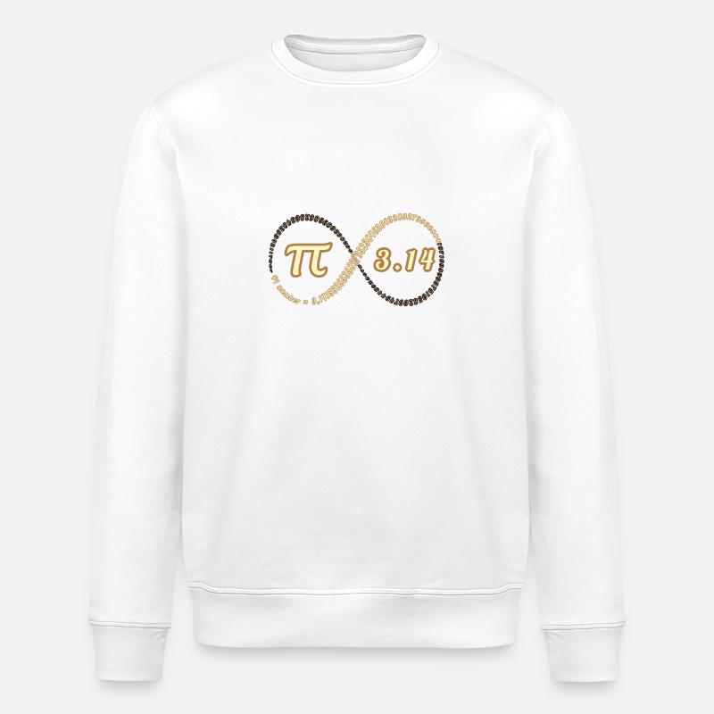 Fascinating Pi number - Stanley/Stella ROLLER Unisex Organic Sweatshirt - white
