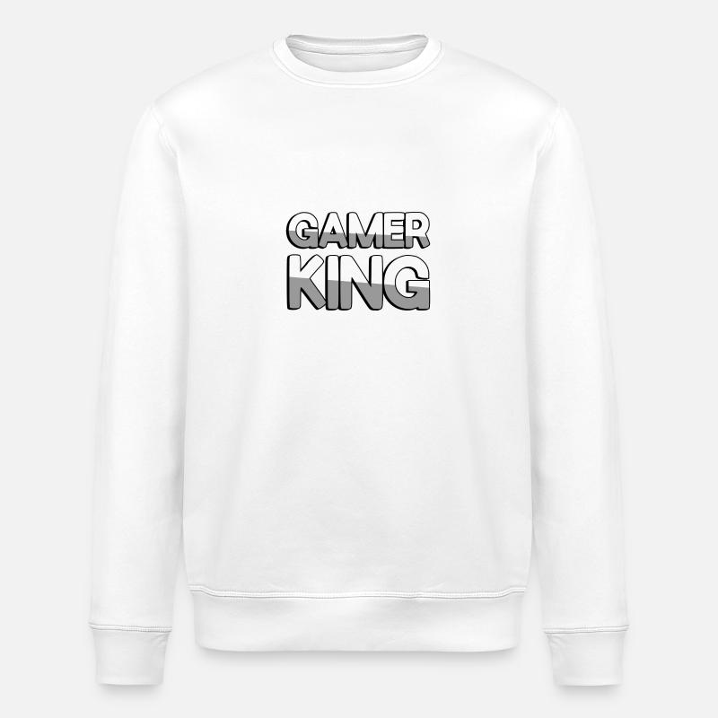 GAMER KING - Gaming - Stanley/Stella Unisex Bio-Sweatshirt ROLLER - Weiß