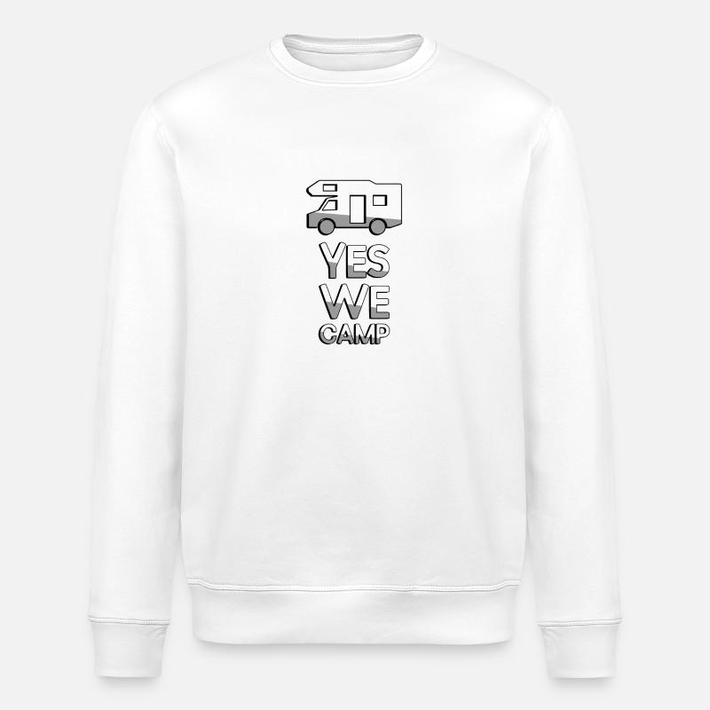 YES WE CAMP + Wohnwagen - Camping - Stanley/Stella Unisex Bio-Sweatshirt ROLLER - Weiß