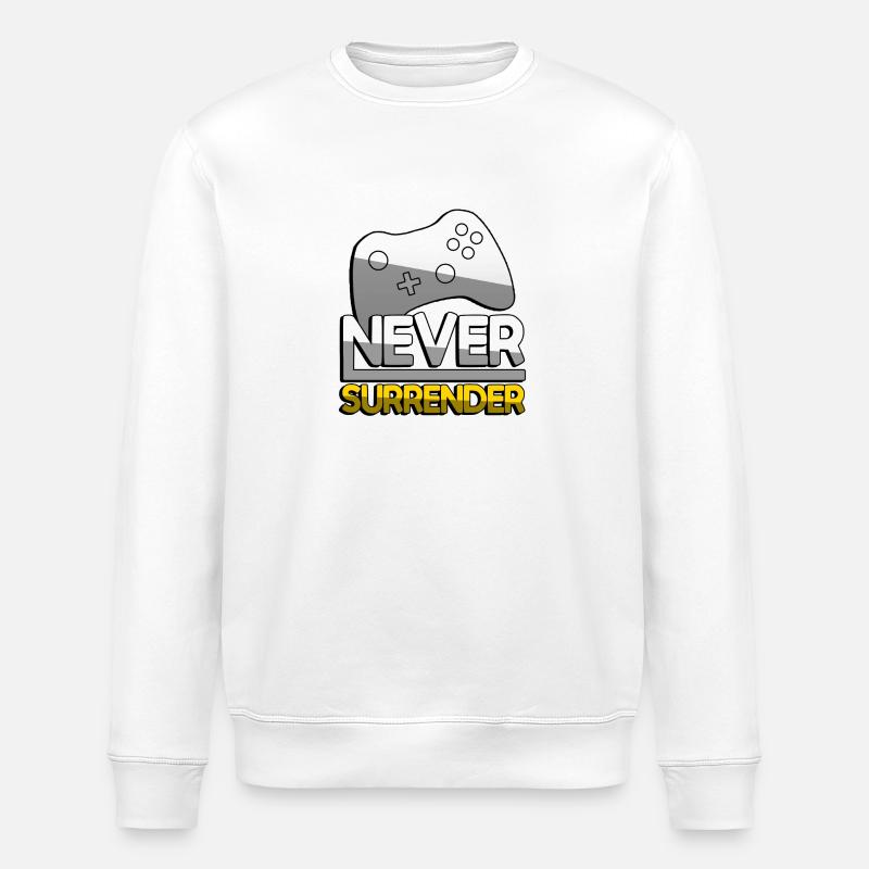 NEVER SURRENDER (Gelb) + Controller - Gaming - Stanley/Stella Unisex Bio-Sweatshirt ROLLER - Weiß