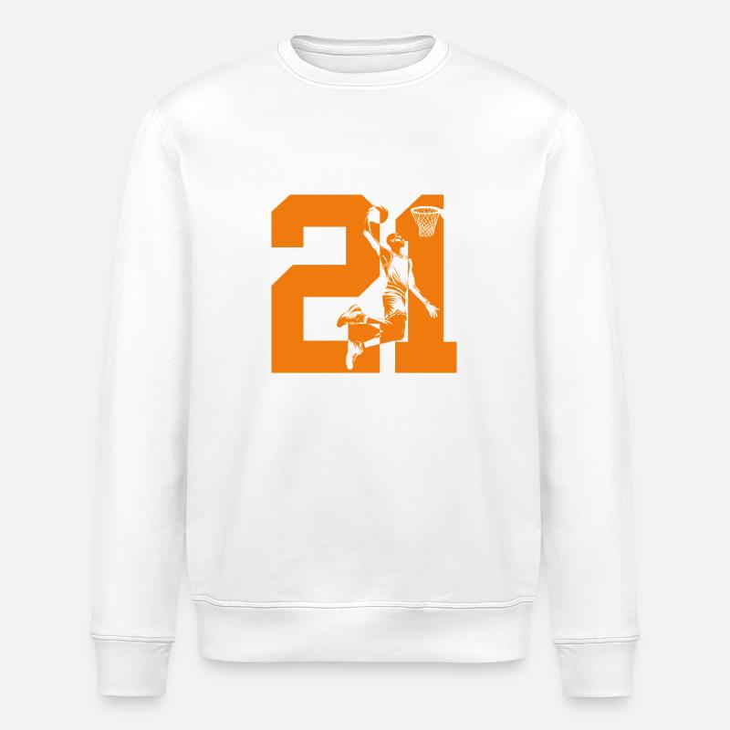 NUMÉRO 21 BASKETBALL 21E ANNIVERSAIRE - Sweat bio ROLLER Stanley/Stella Unisexe - blanc