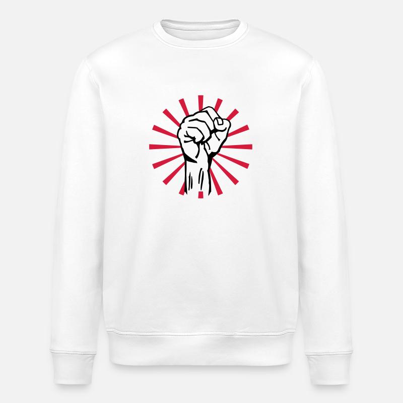 fist 2c rays - Stanley/Stella ROLLER Unisex Organic Sweatshirt - white