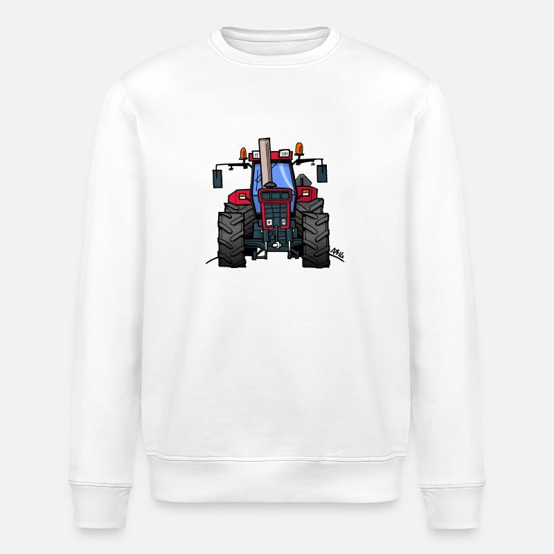 362 Red tractor 1455XL - Stanley/Stella ROLLER Unisex Organic Sweatshirt - white