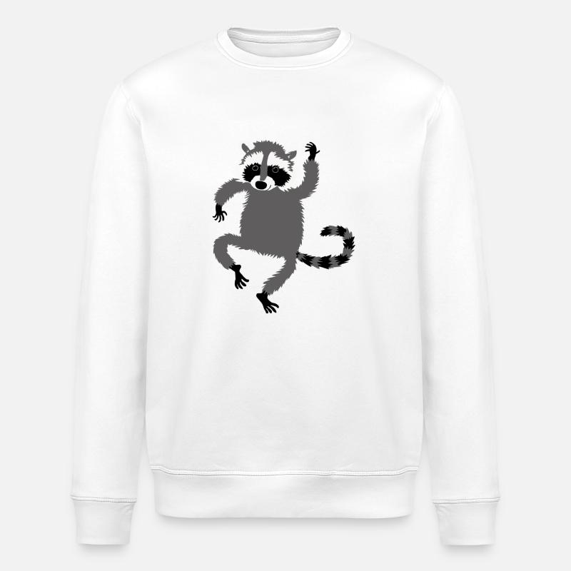 tanzender Waschbär - Stanley/Stella Unisex Bio-Sweatshirt ROLLER - Weiß