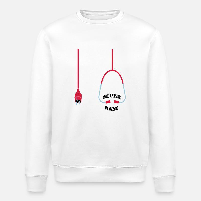 Super Sani - Stanley/Stella Unisex Bio-Sweatshirt ROLLER - Weiß